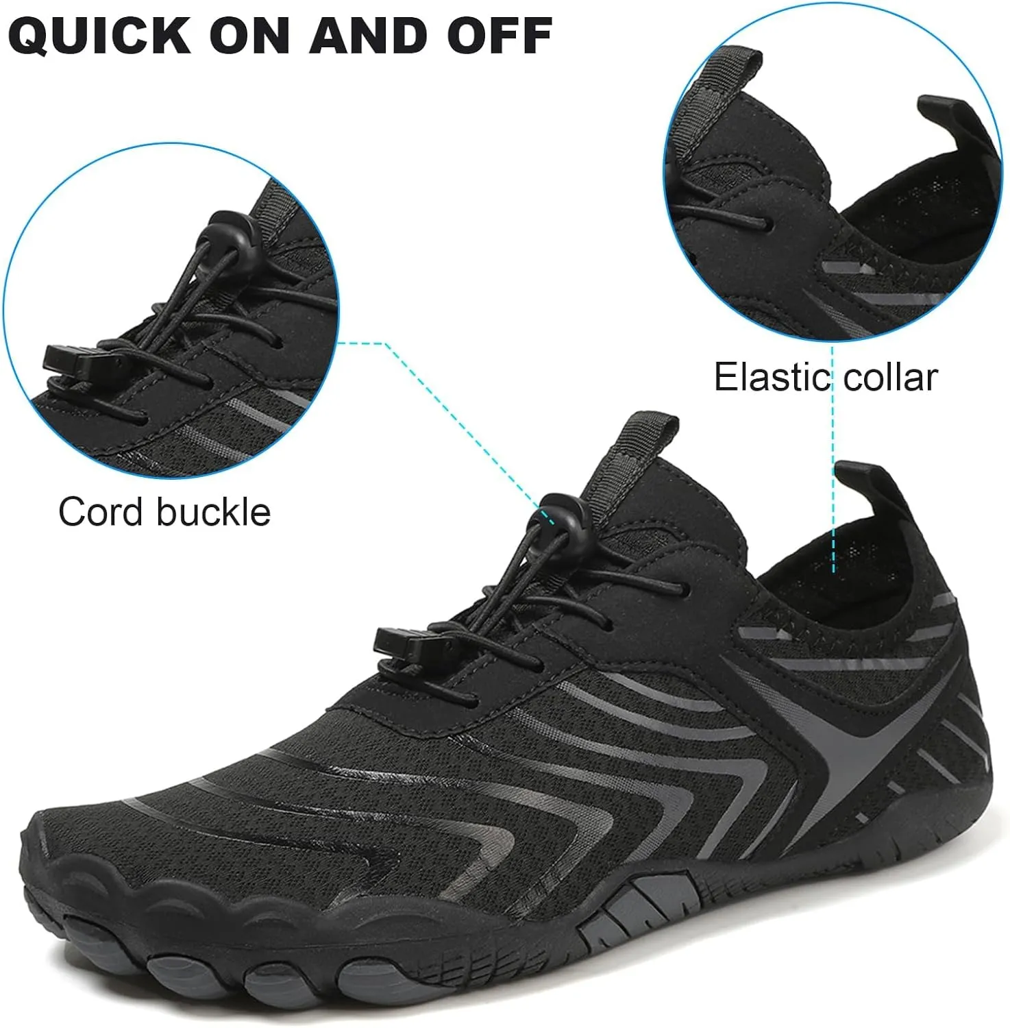 Hike Barefoot Shoes for Women Men Footwear Pro Bare Foot Shoes Wide Toe Box, Healthy & Non-Slip Trail Running Shoes, Breathable Beach Pool Swim Surf Hiking Shoes