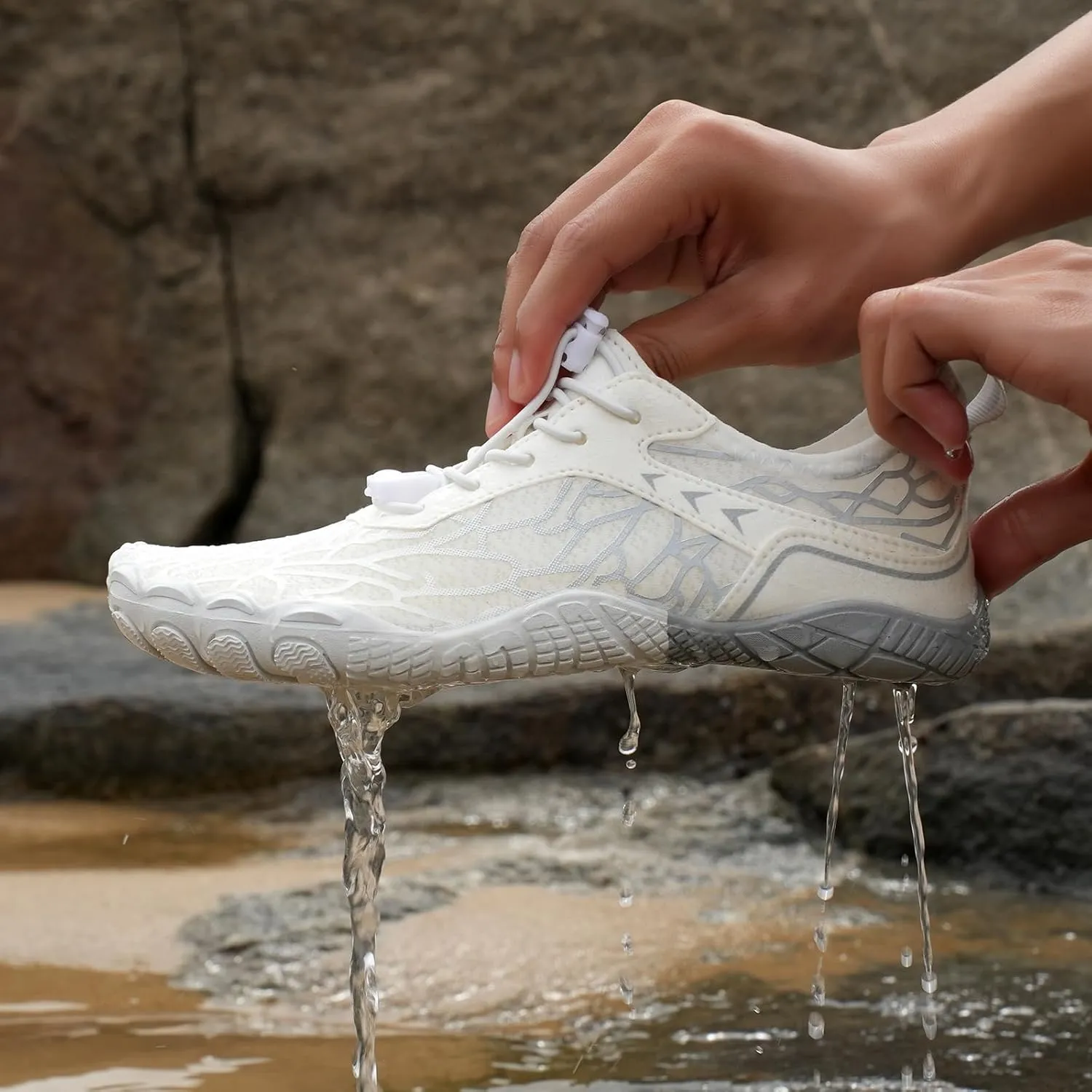Hike Barefoot Shoes for Women Men Waterproof Trail Running Healthy & Non-Slip Barefoot Shoes Beach Pool Aqua Swim Surf Hiking Walking Footwear with Wide Toe Box