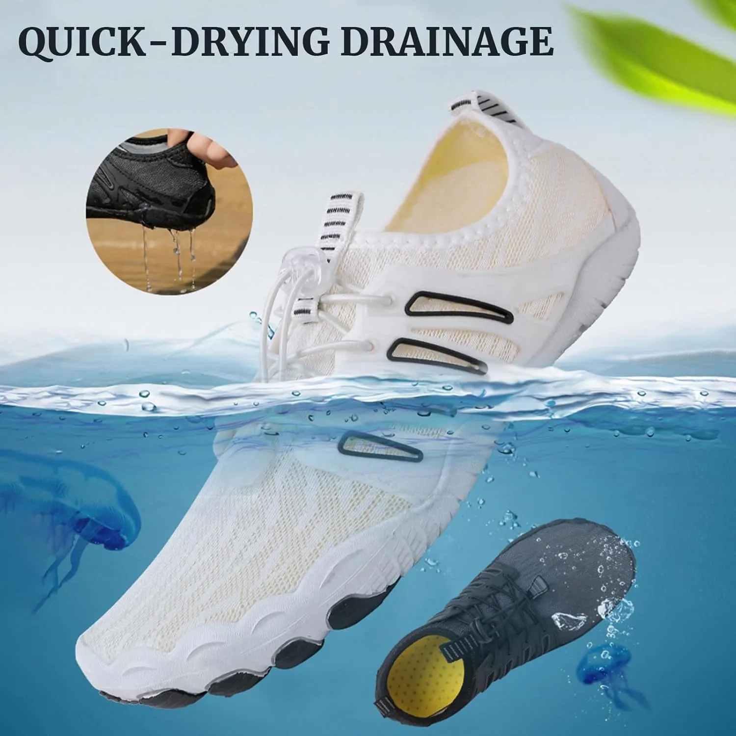 Hike Barefoot Shoes for Womens Mens Footwear, Pro Barefoot Shoes with Wide Toe Box Healthy & Non-Slip, Breathable Trail Running Shoes, Beach Pool Swim Surf Hiking Walking Shoes