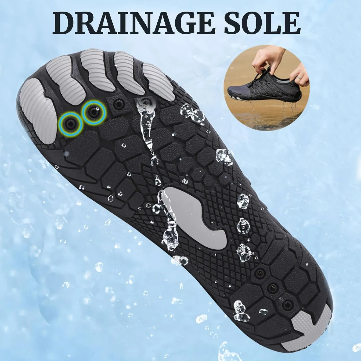 Hike Barefoot Shoes for Womens Mens Footwear, Pro Barefoot Shoes with Wide Toe Box Healthy & Non-Slip, Breathable Trail Running Shoes, Beach Pool Swim Surf Hiking Walking Shoes
