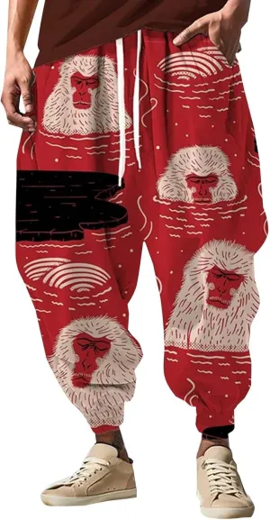 Hippie Graphic Boho Harem Pants Hip Hop Baggy Joggers Sweatpants Loose Fit Yoga Beach Drop Crotch Aladdin Trousers