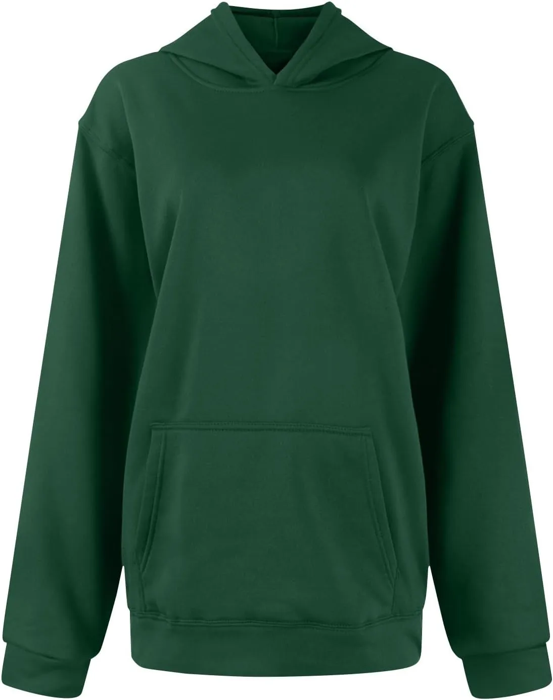 Hoodies for Women Preppy Oversized Fleece Pullover Plain Hoodie with Pockets Sweatshirt Winter Cute Sweatshirts