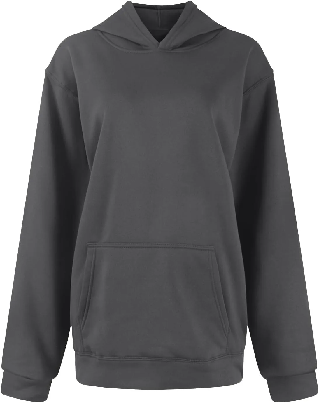 Hoodies for Women Preppy Oversized Fleece Pullover Plain Hoodie with Pockets Sweatshirt Winter Cute Sweatshirts
