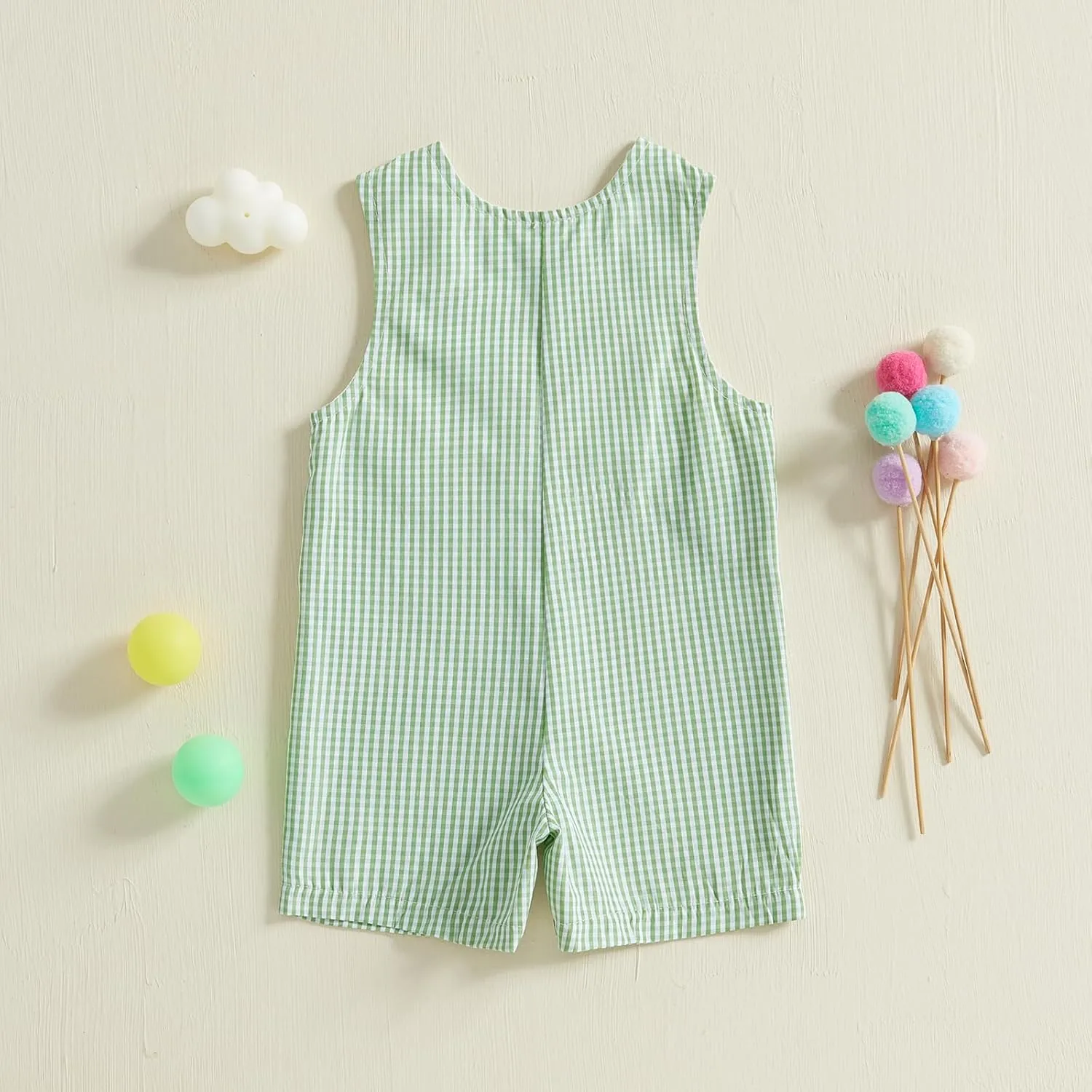 Infant Baby Boy Girl Golf Overalls Outfit Sleeveless Plaid Romper Straps Jumpsuit One Piece Playsuit Casual Clothes