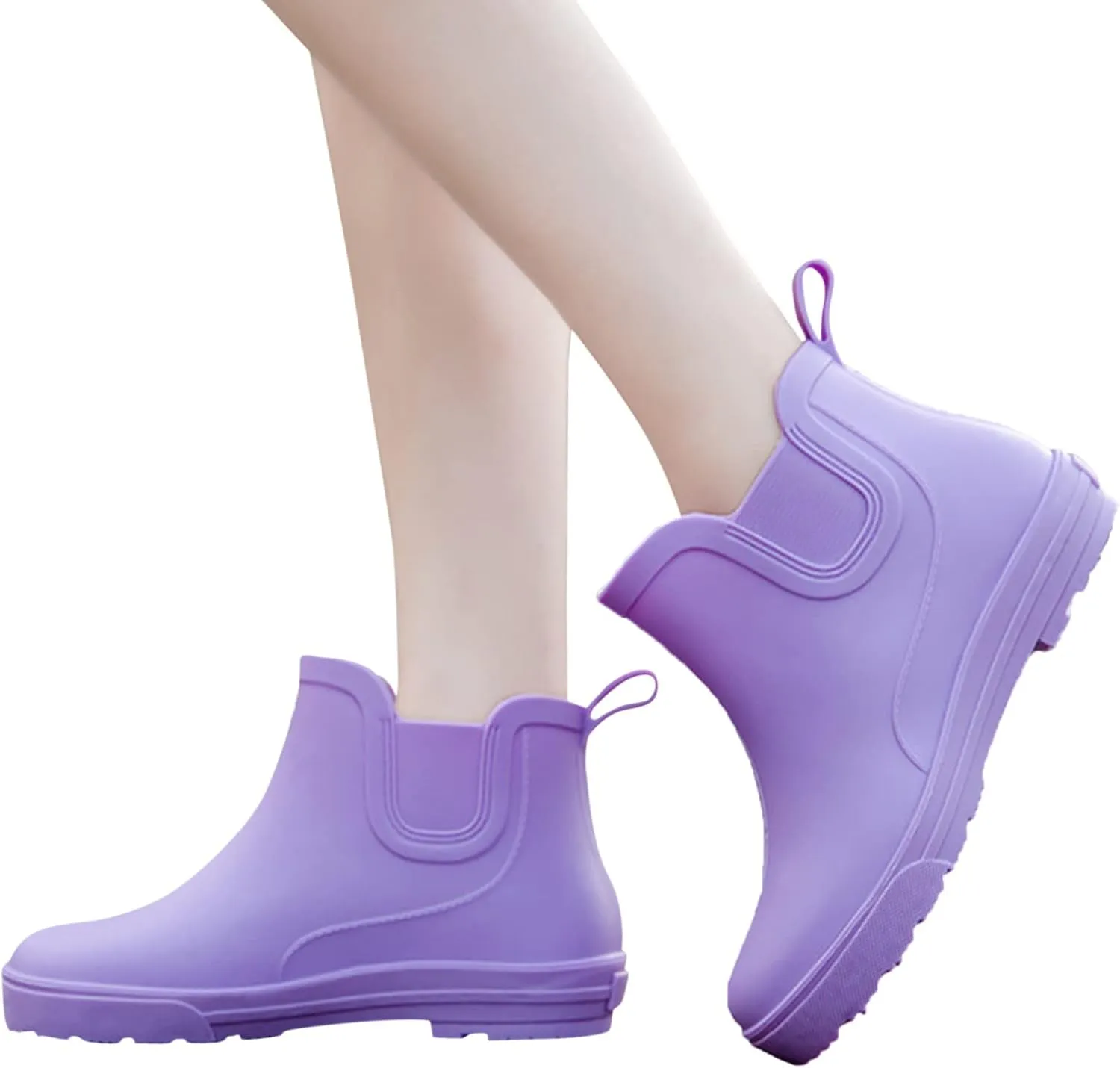 IWIHMIV Rubber Rain Boots Women Ankle Rain Boots for Women Comfort Waterproof Rain Boots Short Rainboots Shoes Lightweight Outdoor Boots
