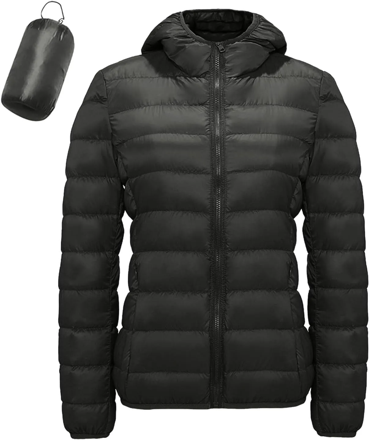Jackets for Women Lightweight Packable Slim Fit Puffer Jacket Casual Hooded Warm Winter Quilted Down Jacket with Hood