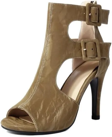 JUODVMP Women's Dance Shoes Cut-Out Ballroom Dancing Heels Fashion Sandals for Women