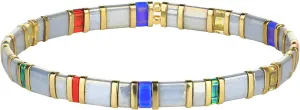 KELITCH Boho Tila Beaded Bracelets Candy Colors Stretch Bracelets Summer Beach Bracelets