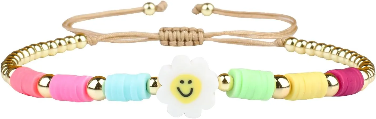 KELITCH Summer Strand Bracelets Colorful HEISHI Beaded Bracelets Women Boho Bracelets