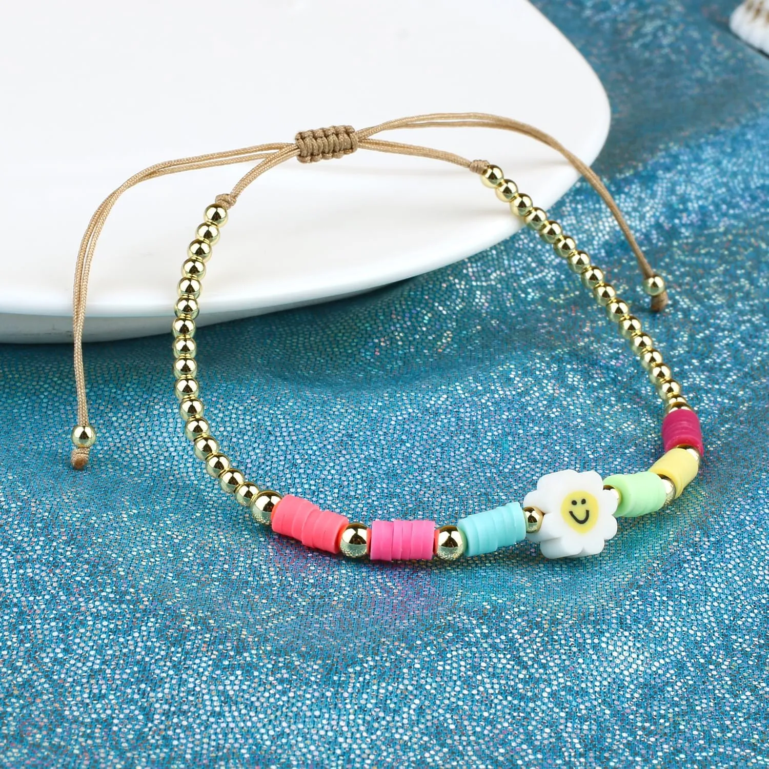 KELITCH Summer Strand Bracelets Colorful HEISHI Beaded Bracelets Women Boho Bracelets