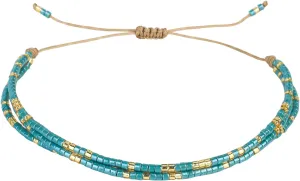 KELITCH Women 3 Strand Bracelets Colorful Seed Beaded Bracelets Handmade Charm Bracelets