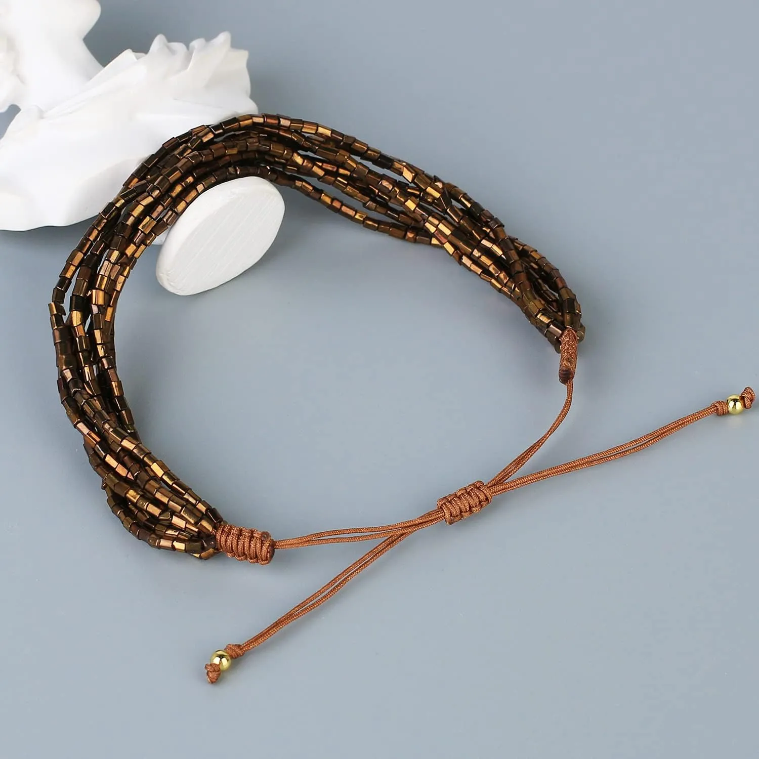 KELITCH Women Friendship Bracelets Adjustable Strands Bracelets Stackable Miyuki Beaded Bracelets