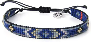KELITCH Women Friendship Bracelets Wax Rope Bracelets Handmade Multi-Pattern Pearl Bracelets