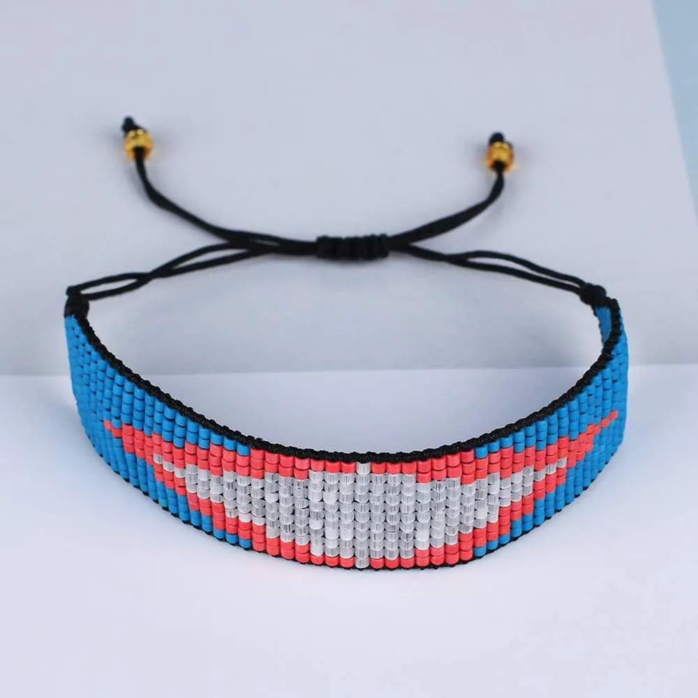 KELITCH Women Wax Rope Wrap Bracelets Heart Cuff Bracelets Handmade Friendship Bracelets Miyuki Bracelets