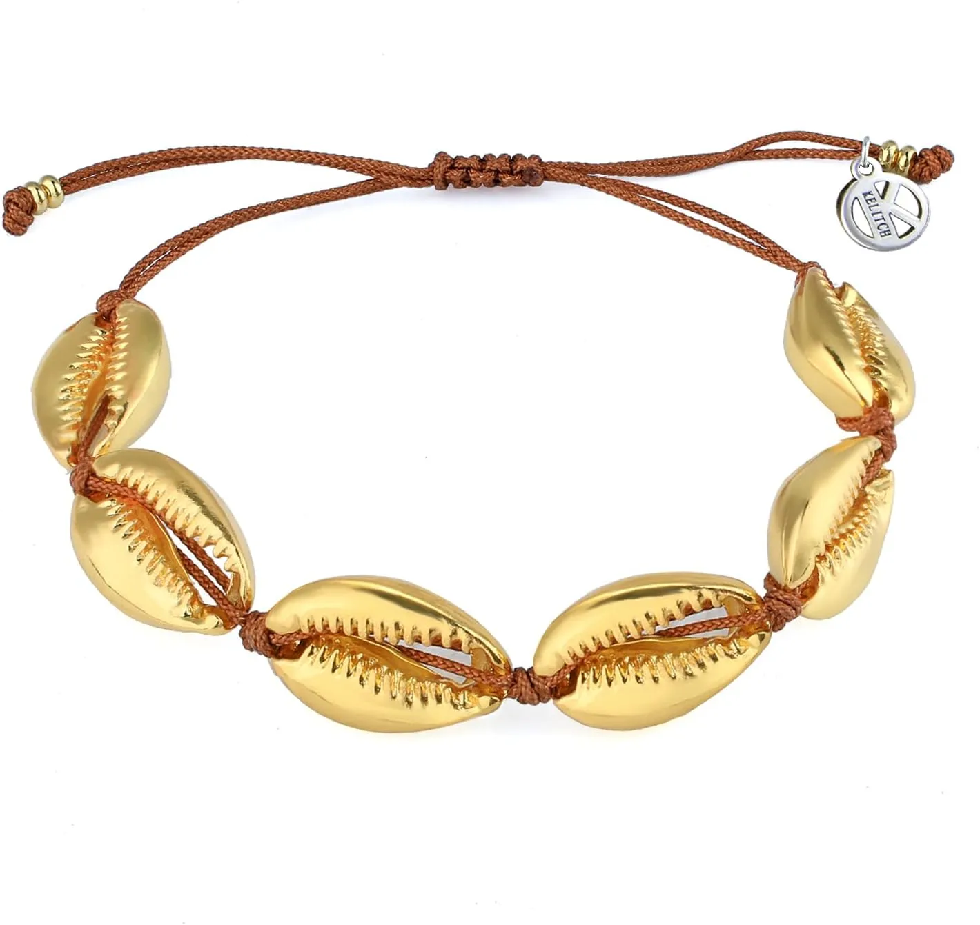 KELITCH Womens Gold Friendship Bracelets Shell Cowry Beads Bracelets Adjustable Bracelets Tropical Beach Bracelets
