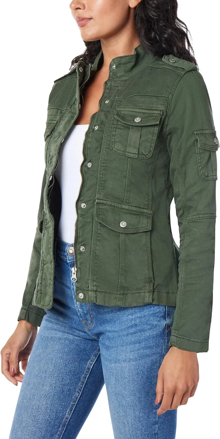 kensie Jeans for Women Lightweight Zip-Up Utility Jackets Transitional Jackets for Fall and Spring