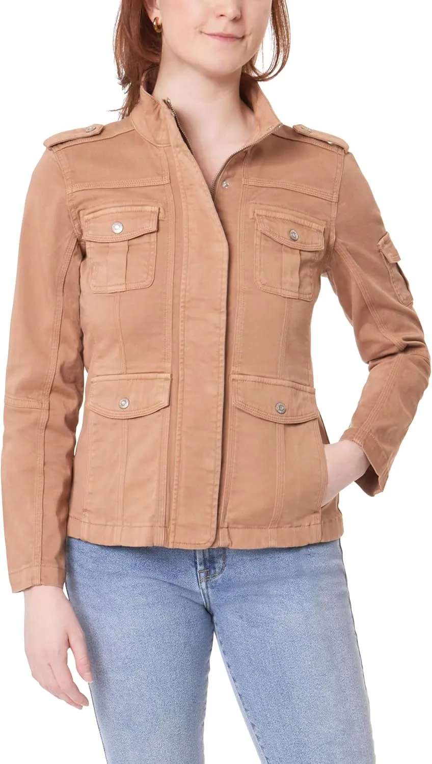 kensie Jeans for Women Lightweight Zip-Up Utility Jackets Transitional Jackets for Fall and Spring