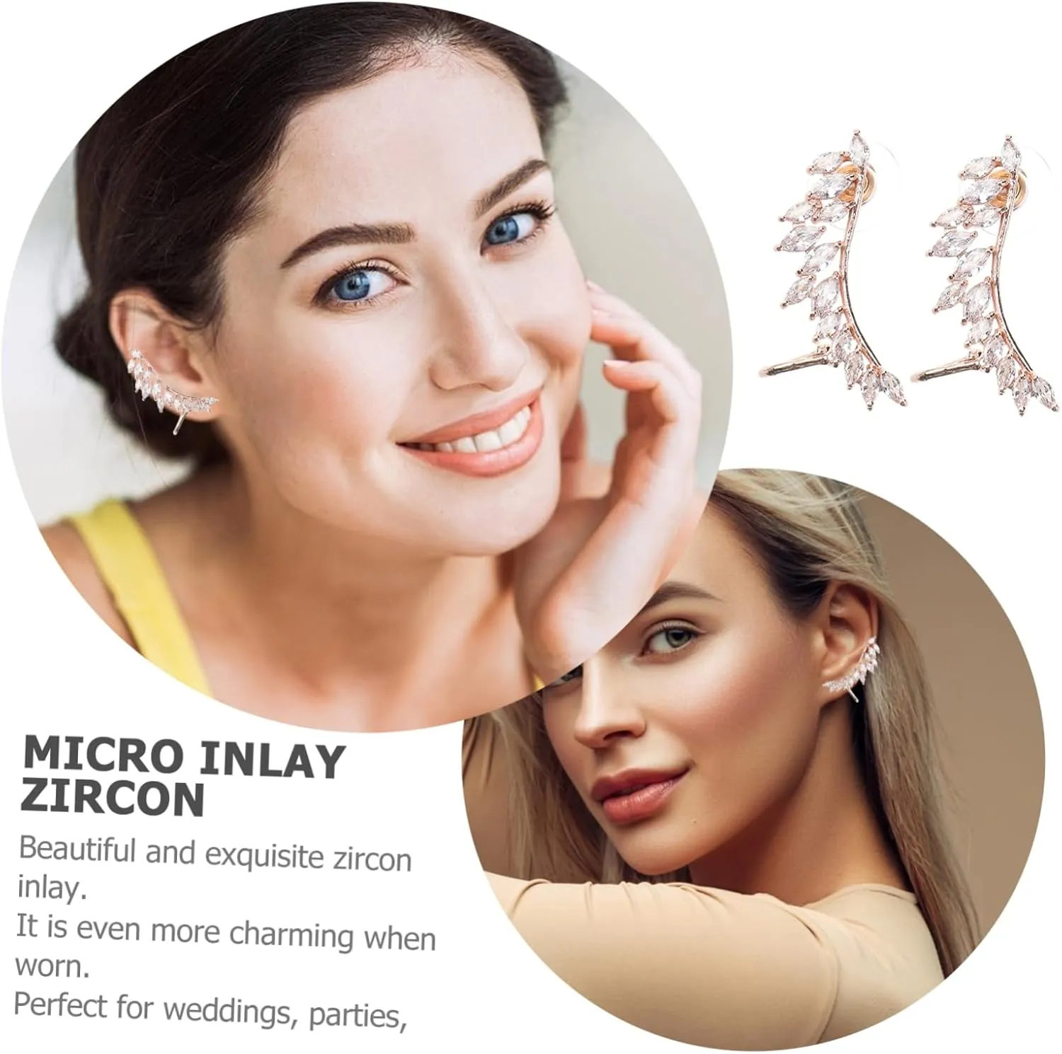 KESYOO 1 Pair Earings for Women Ear Clips Earrings Pierced Earrings Golden Womens Ear Cuff Women Ear Wrap Clip Ear Cuff for Non-pierced Ears Earmuffs Perforation Ear Drops Women's