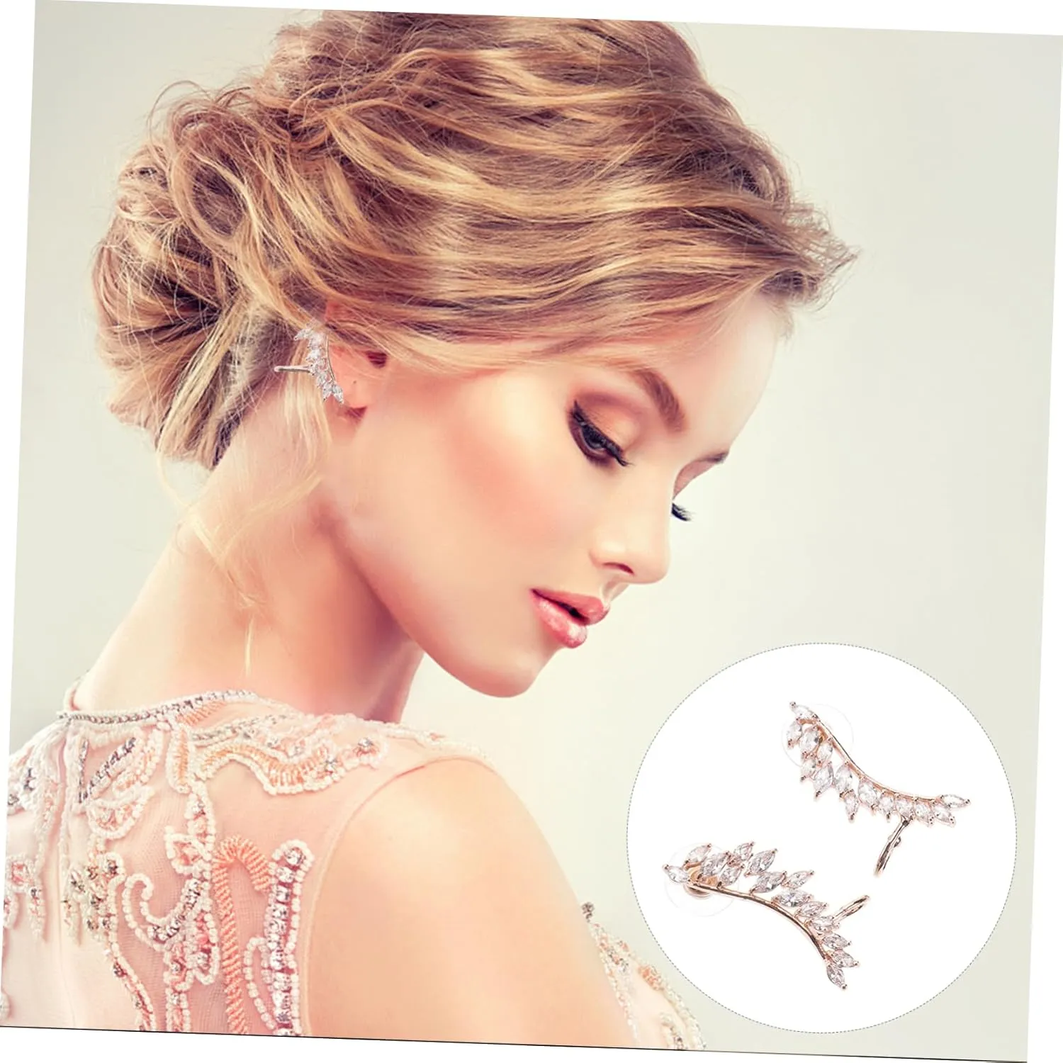 KESYOO 1 Pair Earings for Women Ear Clips Earrings Pierced Earrings Golden Womens Ear Cuff Women Ear Wrap Clip Ear Cuff for Non-pierced Ears Earmuffs Perforation Ear Drops Women's