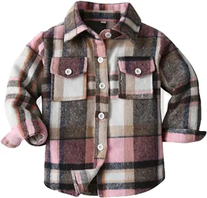 Kids Baby Boy Girls Hoodie Plaid Flannel Hooded Jacket Long Sleeve T-Shirt Tops Kid Clothes Fall Winter Clothes Outfits