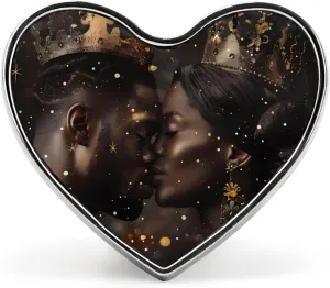 King And Queen African American Heart Pins Lapel Pins Enamel Brooches for Wedding Party Costume Accessory