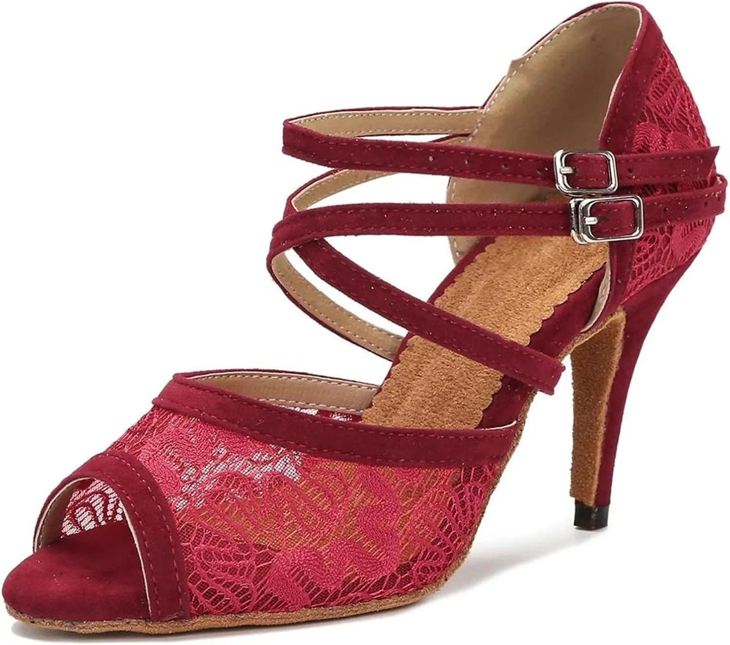 Latin Dance Shoes - Ballroom Sandals with 9CM (3.54") Heels for Salsa, Tango, Indoor Party