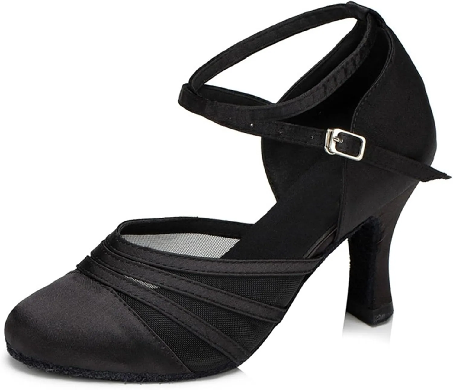 Latin Dance Shoes for Women Women Latin Dance Shoes for Girls Ladies Indoor Ballroom Tango Dancing Shoes with Heels(Black 7.5cm Heel,9)