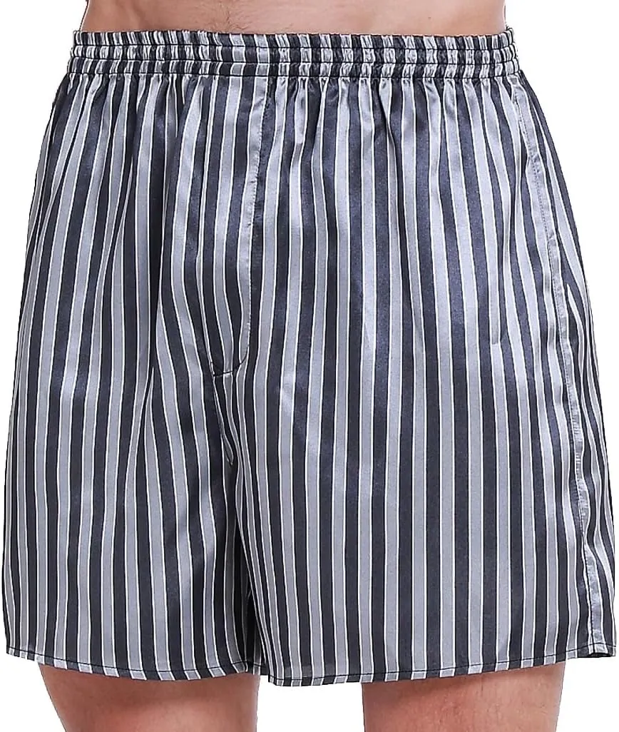 Lavenderi Men's Silk Satin Boxer Shorts, Pajama Shorts