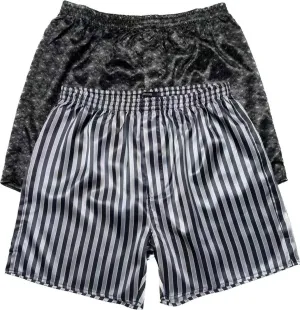 Lavenderi Men's Silk Satin Boxer Shorts, Pajama Shorts