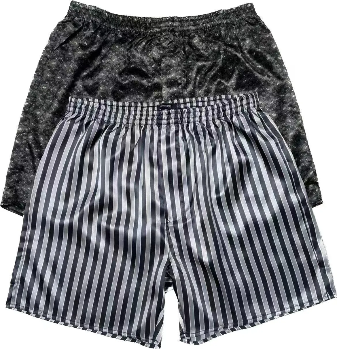 Lavenderi Men's Silk Satin Boxer Shorts, Pajama Shorts