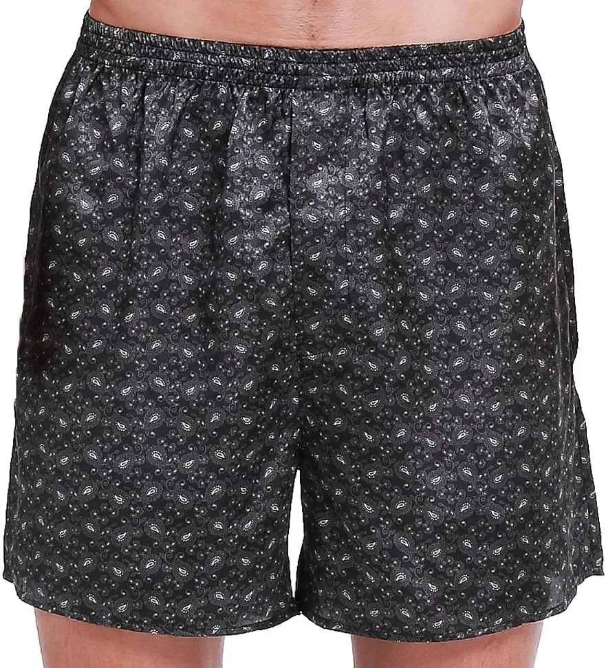 Lavenderi Men's Silk Satin Boxer Shorts, Pajama Shorts