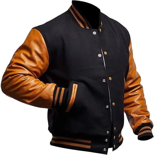 Letterman Varsity Jackets for Men, Baseball Bomber Jackets, High School Letterman Jackets, Warm Wool Outerwear