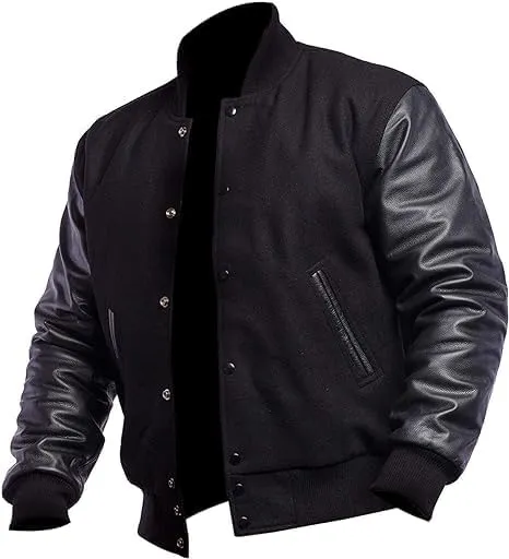 Letterman Varsity Jackets for Men, Baseball Bomber Jackets, High School Letterman Jackets, Warm Wool Outerwear