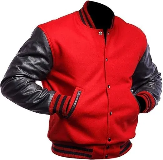 Letterman Varsity Jackets for Men, Baseball Bomber Jackets, High School Letterman Jackets, Warm Wool Outerwear