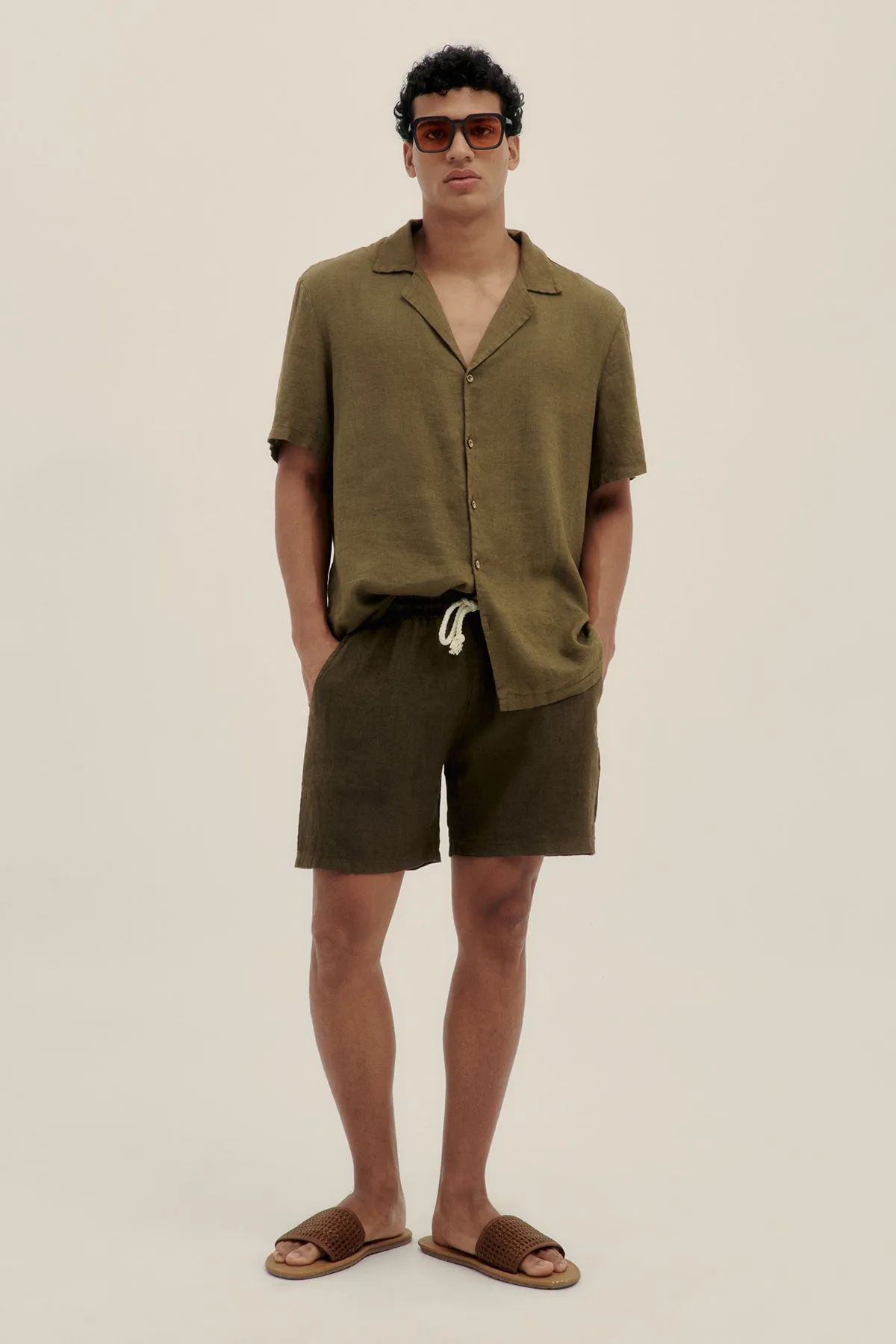Linen Cotton Camp-Collar Shirt