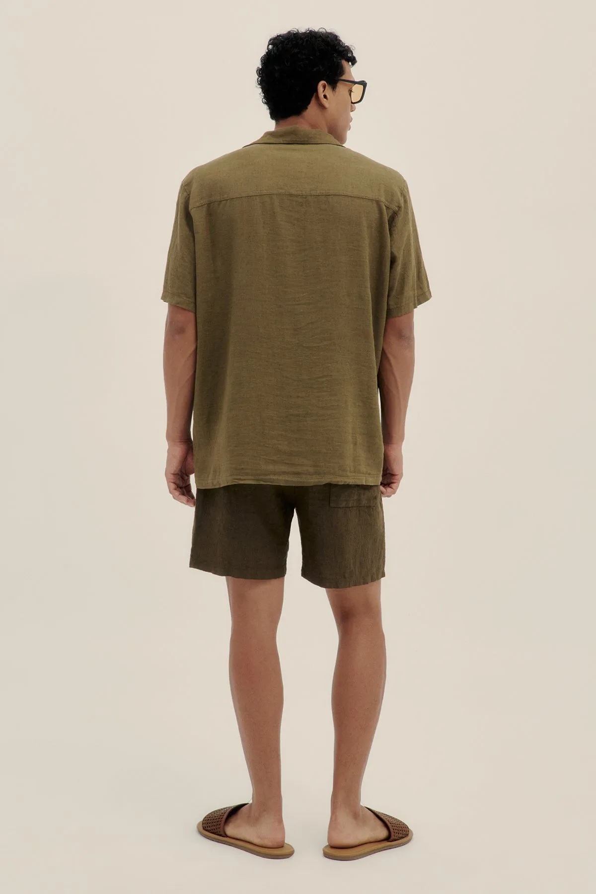 Linen Cotton Camp-Collar Shirt