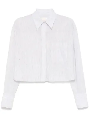 Little Big Joe Shirt in White/Charcoal Faint Linen Stripe