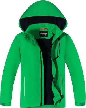 LOKTARC Boys Girls Rain Jacket Kids Lightweight Waterproof Hooded Raincoats Windbreakers