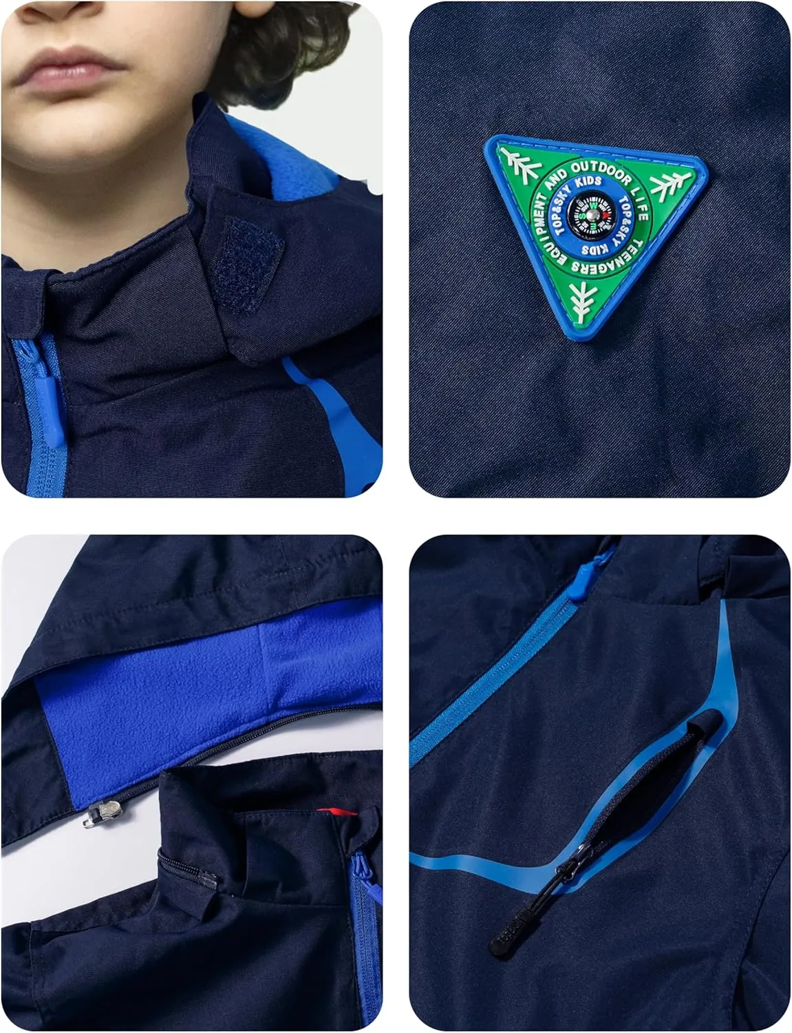 LOKTARC Boys Girls Rain Jacket Kids Lightweight Waterproof Hooded Raincoats Windbreakers