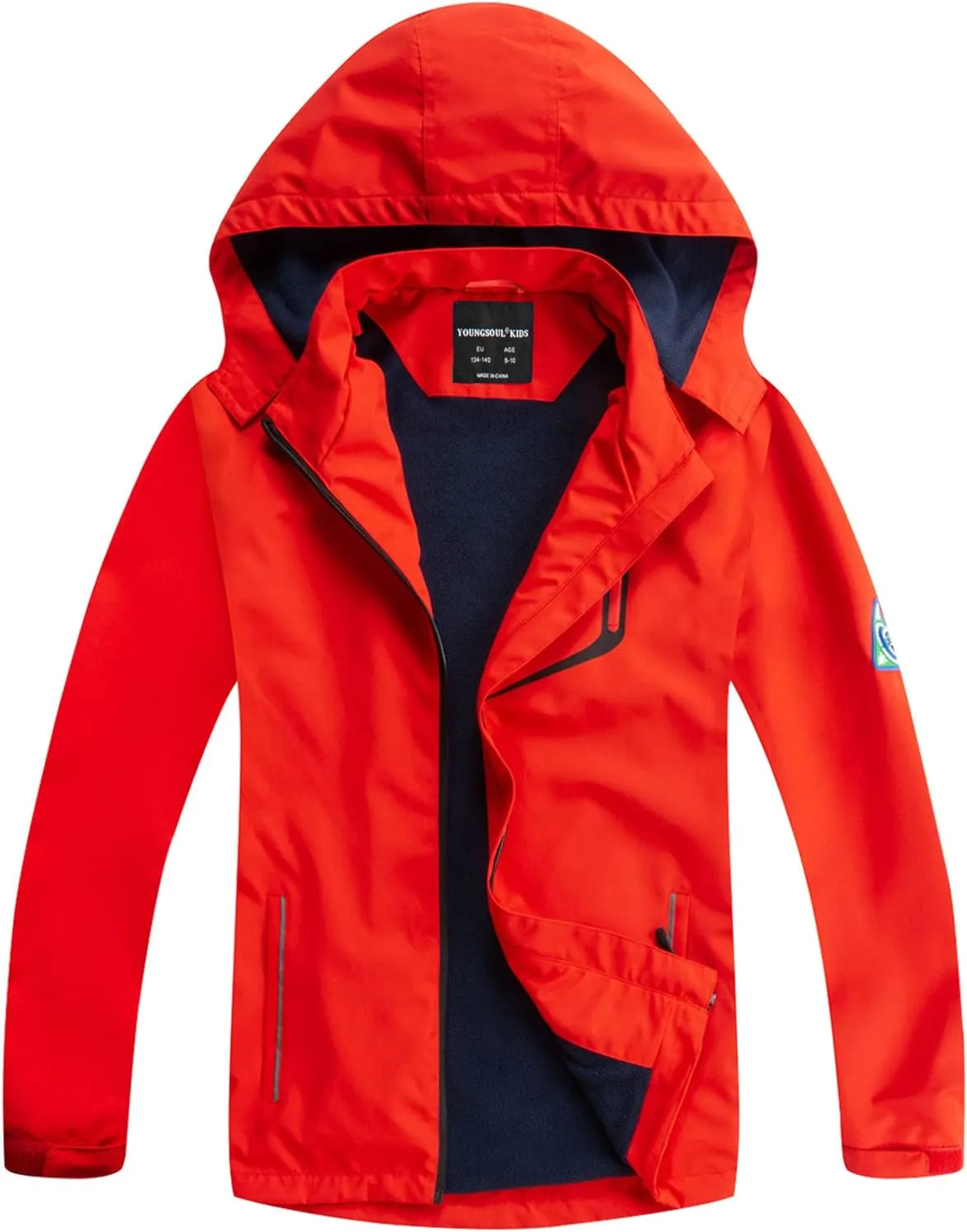 LOKTARC Boys Girls Rain Jacket Kids Lightweight Waterproof Hooded Raincoats Windbreakers