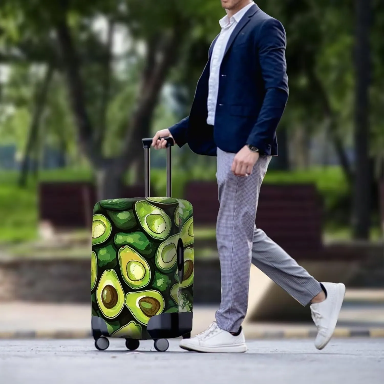 Luggage Cover Avocado Suitcase Cover Protector X-Large Stretch Luggage Cover Suitcase Protector Luggage Sleeve Cover Luggage Covers for Suitcase Foldable for Easy Storage