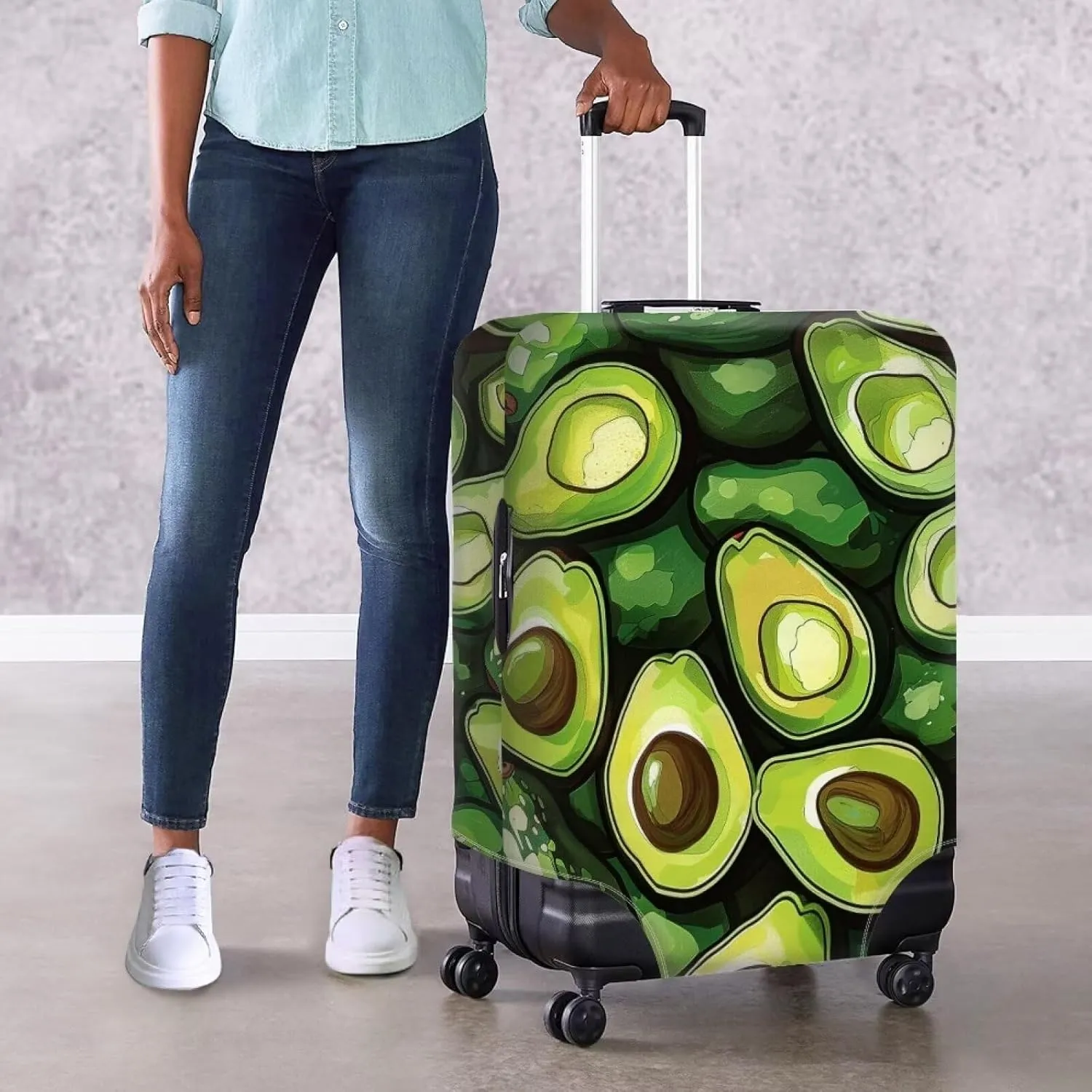 Luggage Cover Avocado Suitcase Cover Protector X-Large Stretch Luggage Cover Suitcase Protector Luggage Sleeve Cover Luggage Covers for Suitcase Foldable for Easy Storage