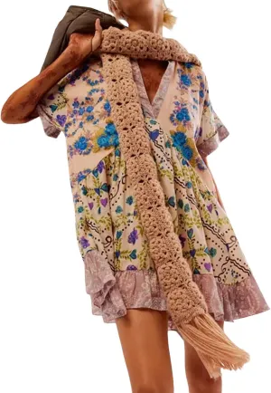 Melliflo Women's Bohemian Babydoll Dress Summer Hot Short Floral Dresses Short Sleeve V Neck Sundress Flowy Ruffle Dress