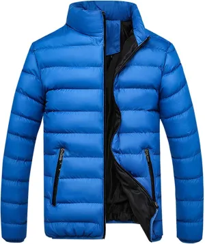 Men Winter Jackets Warm Down Jacket Full Zip Puffer Jacket Quilted Insulated Jacket Warm Puffy Jackets
