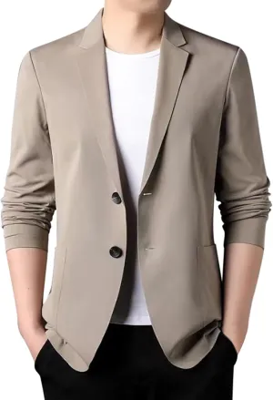 Men's Blazer Lightweight Casual Solid One Button Slim Fit Sport Coat Business Daily Blazer with Pockets for Prom Party