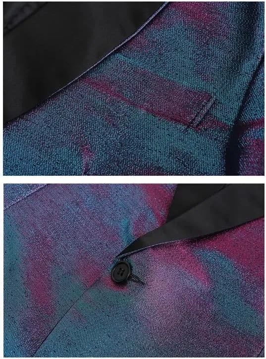 Men's Blazers Slim Fit Fashion Suit Bright Silk Jackets for Men Weddings Party Dinner Prom Tuxedo