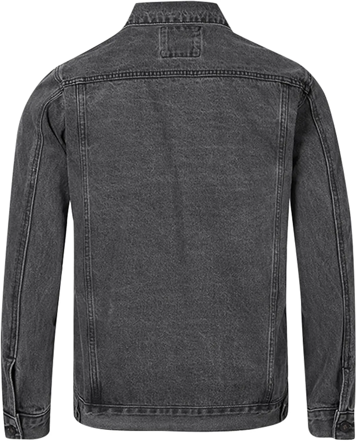 Mens Denim Jacket,Long Sleeve Button Down Jackets Distressed Jean Jackets Trucker Jacket Fall Casual Coat