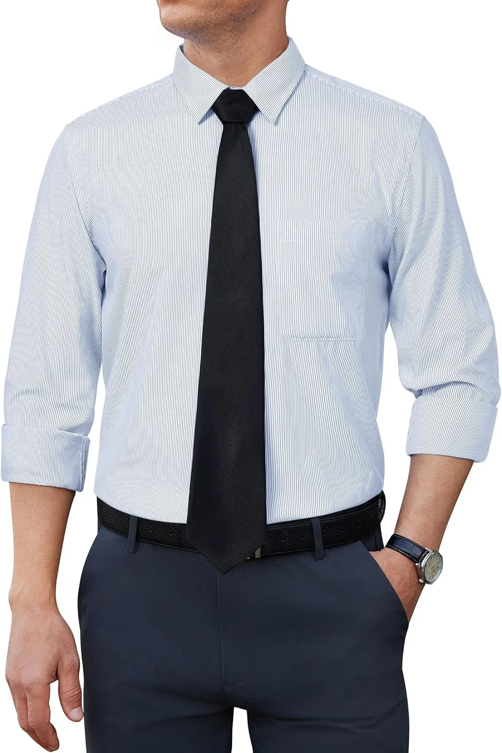 Mens Dress Shirts Long Sleeve Dress Shirts for Men Button Down Shirts Business Casual Shirts for Men Striped Shirt