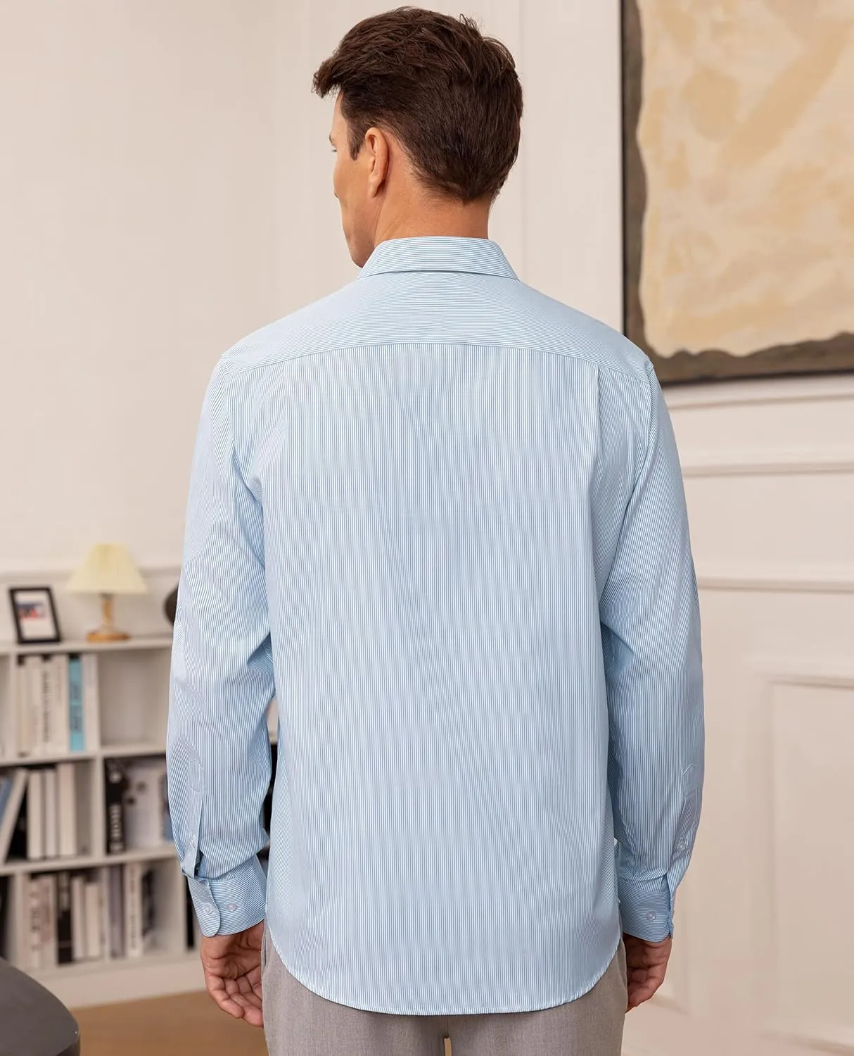 Mens Dress Shirts Long Sleeve Dress Shirts for Men Button Down Shirts Business Casual Shirts for Men Striped Shirt