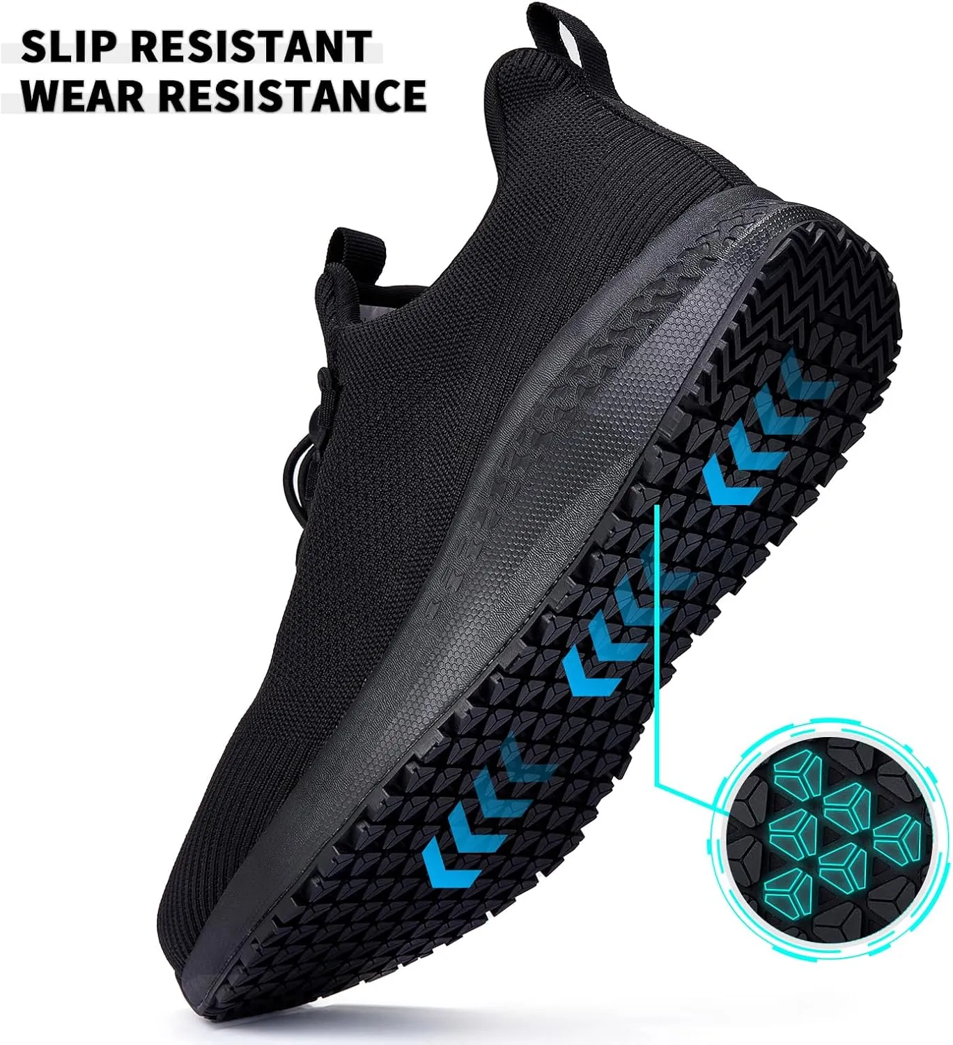 Mens Non Slip Work Shoes Slip On Water Resistant Chef Shoe for Restaurant Kitchen Food Service Working Waterproof Walking Sneakers Breathable and Lightweight